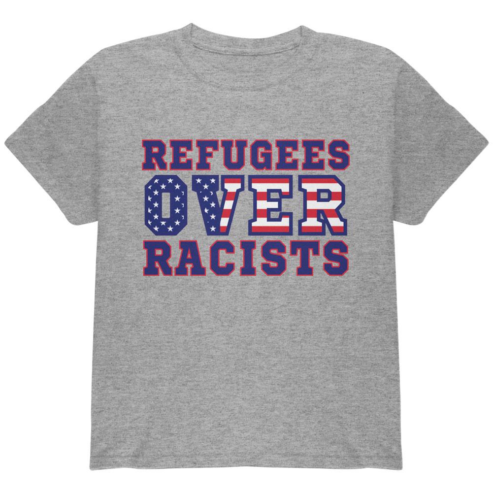 Activist Refugees Over Racists America Youth T Shirt Youth T-Shirts Old Glory LG Heather 