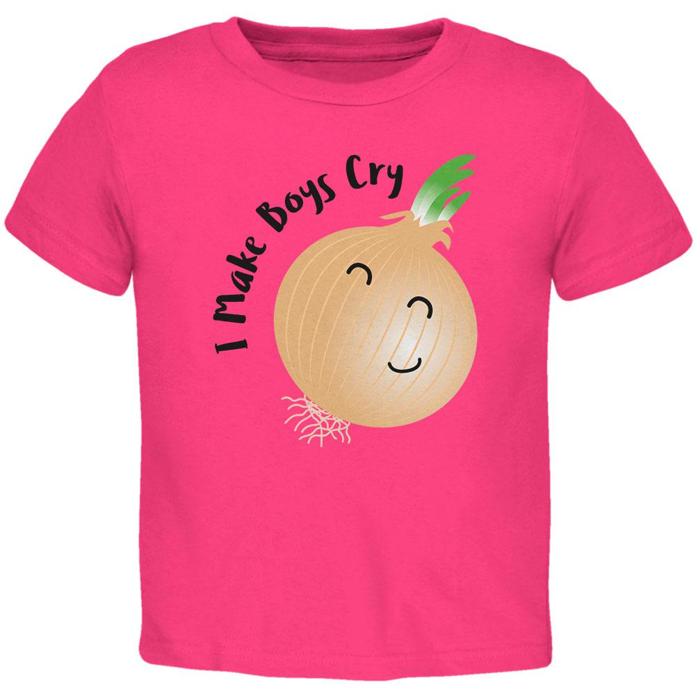 Vegetable Onion I Make Boys Cry Funny Toddler T Shirt Toddler T-Shirts Old Glory 2T Hot Pink 