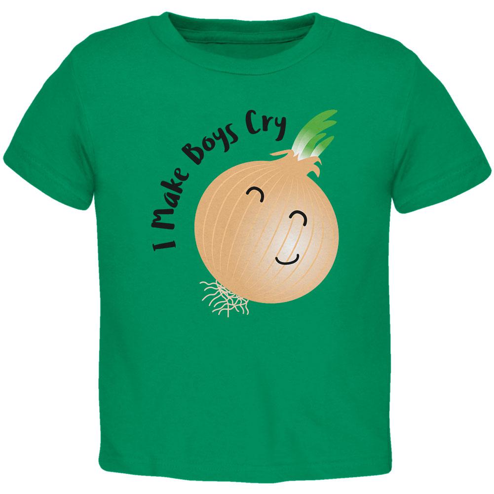 Vegetable Onion I Make Boys Cry Funny Toddler T Shirt Toddler T-Shirts Old Glory 2T Kelly Green 