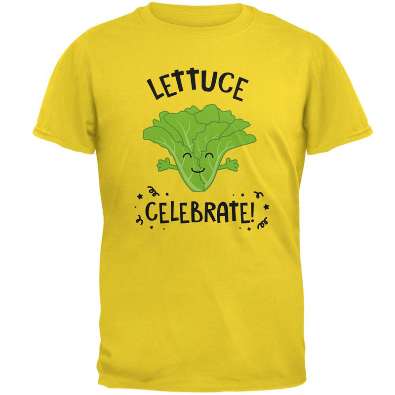 Vegetable Lettuce Let Us Celebrate Funny Mens T Shirt Men's T-Shirts Old Glory 2XL Yellow 