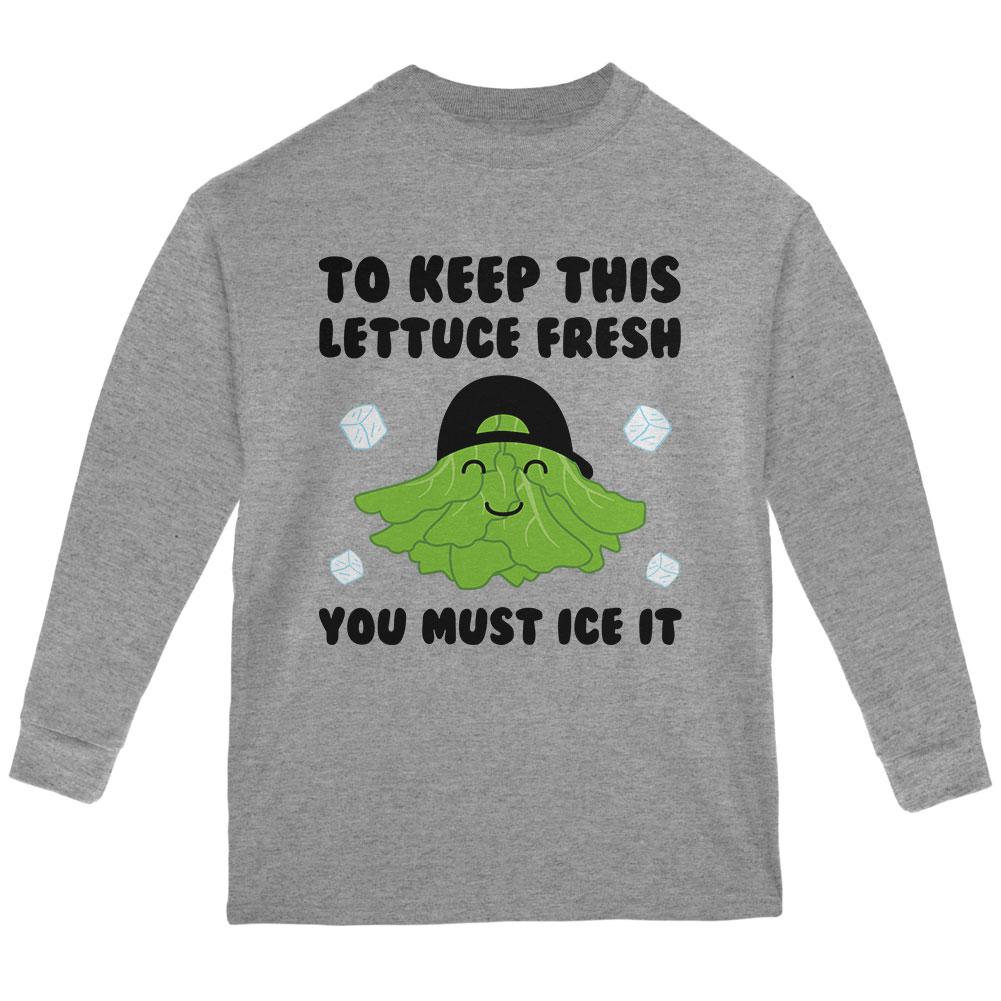 Vegetable Lettuce Fresh Bro Hair Funny Youth Long Sleeve T Shirt Youth Long Sleeves Old Glory LG Storm Grey 