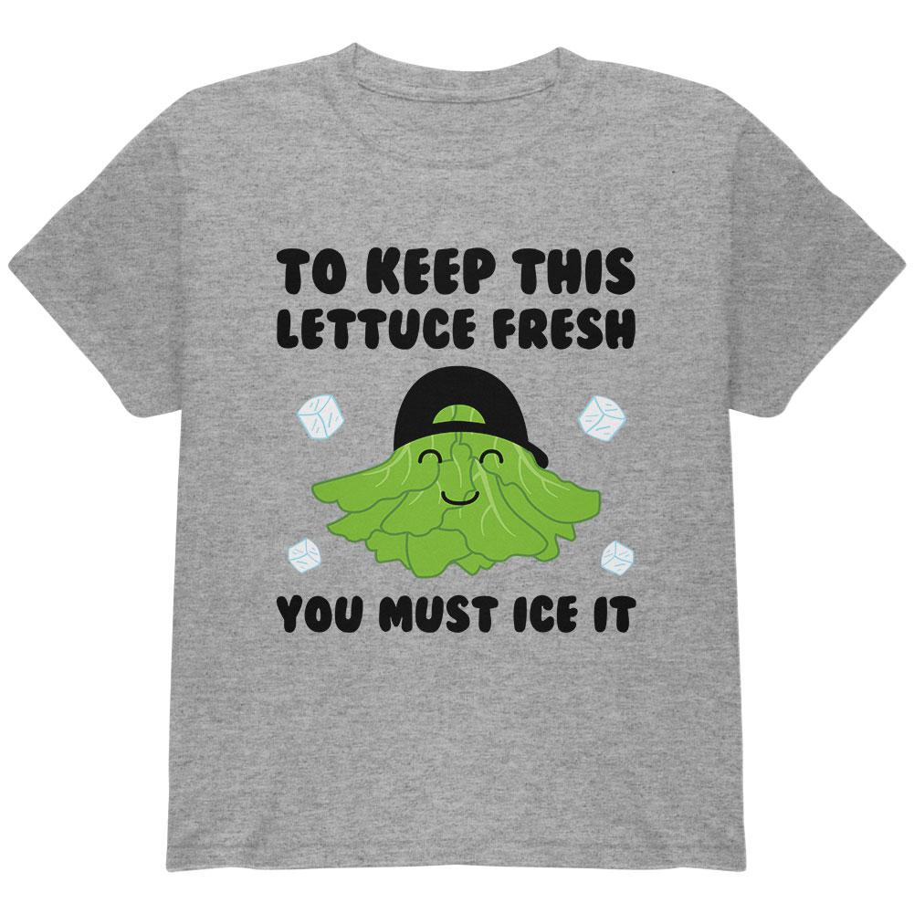 Vegetable Lettuce Fresh Bro Hair Funny Youth T Shirt Youth T-Shirts Old Glory LG Heather 