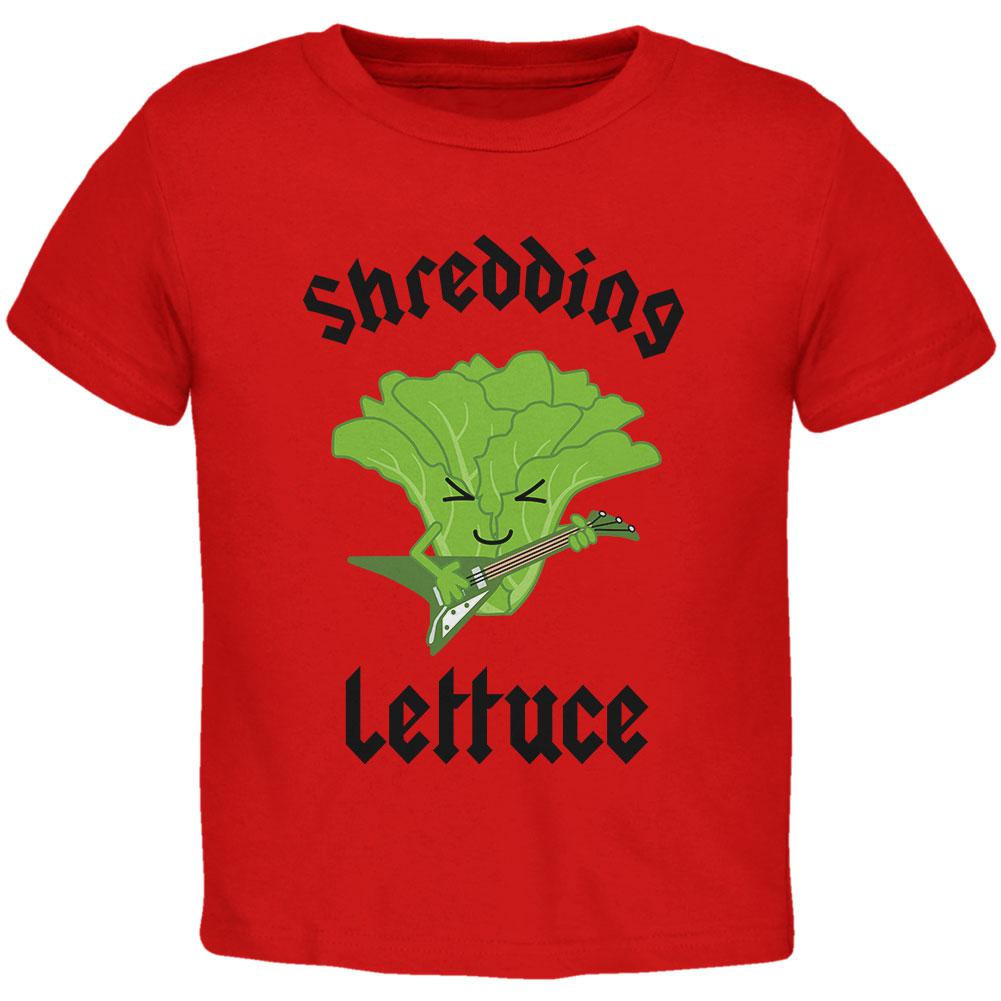 Vegetable Lettuce Shredding Heavy Metal Guitar Funny Toddler T Shirt Toddler T-Shirts Old Glory 2T Red 