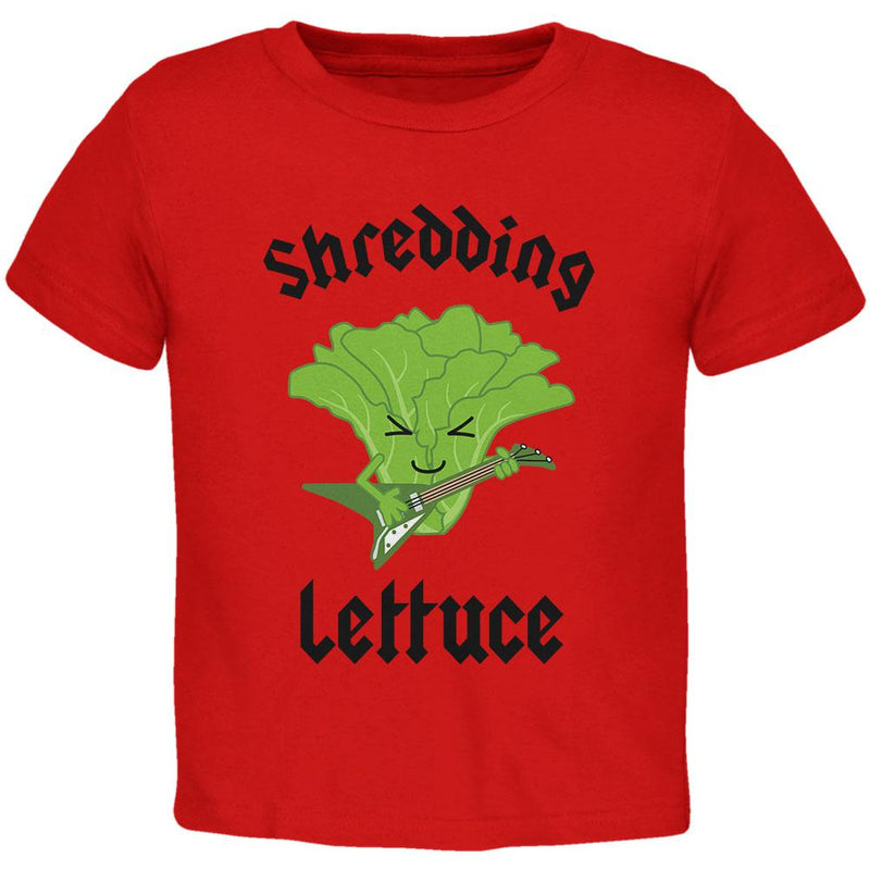 Vegetable Lettuce Shredding Heavy Metal Guitar Funny Toddler T Shirt Toddler T-Shirts Old Glory 2T Red 