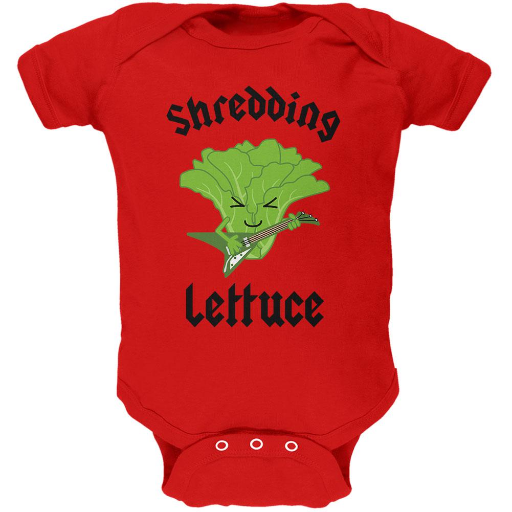 Vegetable Lettuce Shredding Heavy Metal Guitar Funny Soft Baby One Piece Baby One Piece Old Glory 0-3M Red 