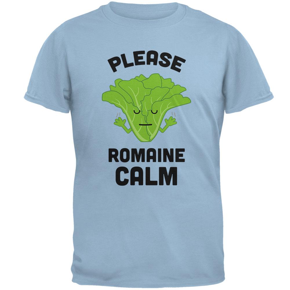 Vegetable Lettuce Please Romaine Remain Calm Funny Mens T Shirt Men's T-Shirts Old Glory 2XL Light Blue 