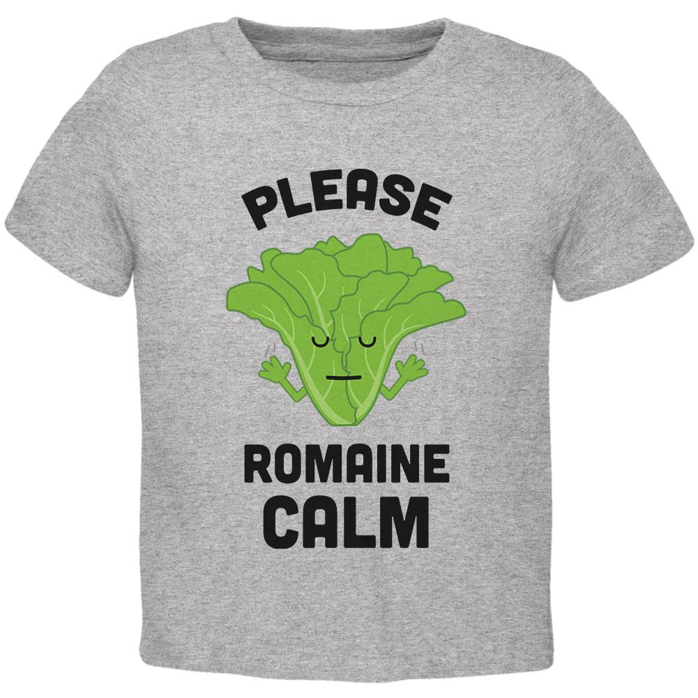 Vegetable Lettuce Please Romaine Remain Calm Funny Toddler T Shirt Toddler T-Shirts Old Glory 2T Heather 