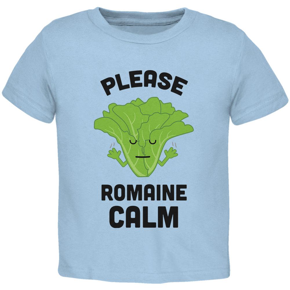 Vegetable Lettuce Please Romaine Remain Calm Funny Toddler T Shirt Toddler T-Shirts Old Glory 2T Light Blue 