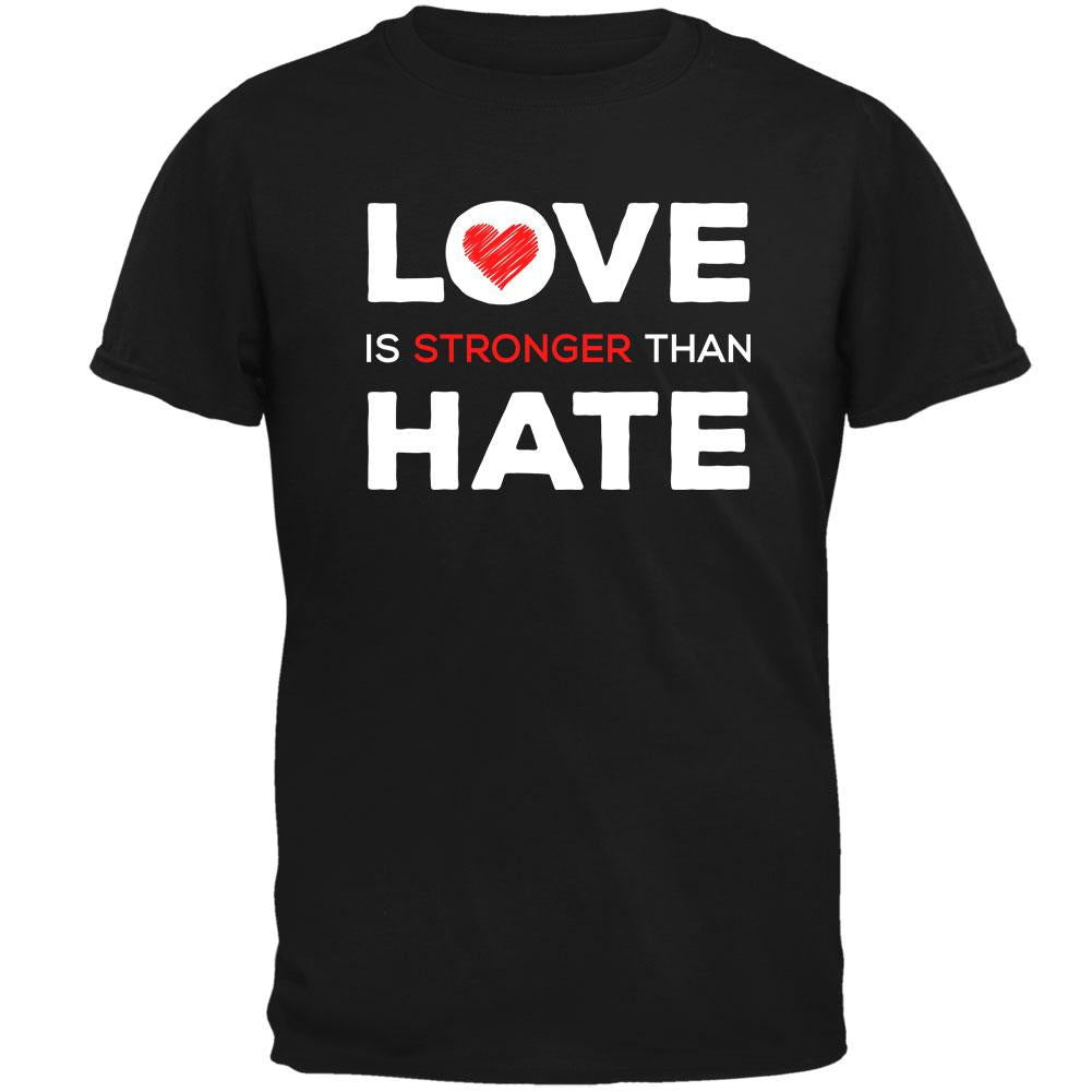 Activist Love is Stronger Than Hate World Peace Equality Mens T Shirt Men's T-Shirts Old Glory 2XL Black 