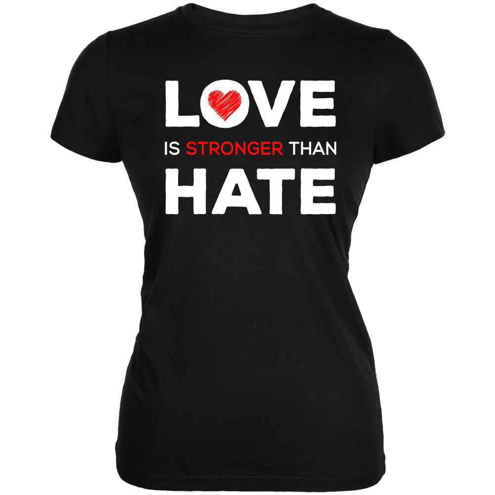 Activist Love is Stronger Than Hate World Peace Equality Juniors Soft T Shirt Juniors T-Shirts Old Glory 2XL Black 