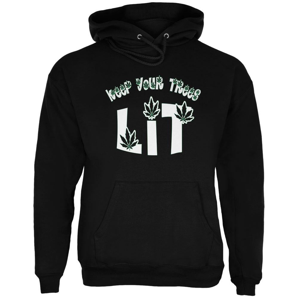 Marijuana Keep Your Trees Lit Mens Hoodie Men's Hoodies Old Glory 2XL Black 