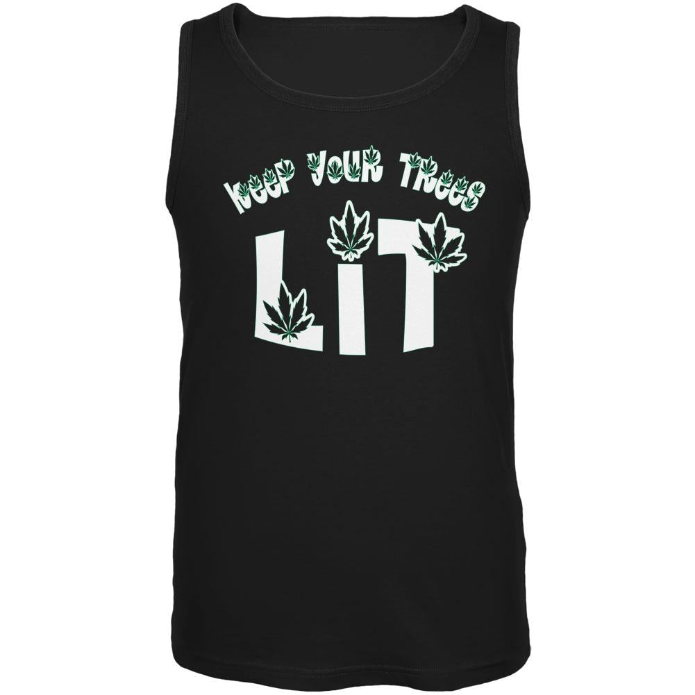 Marijuana Keep Your Trees Lit Mens Tank Top Men's Tank Tops Old Glory 2XL Black 