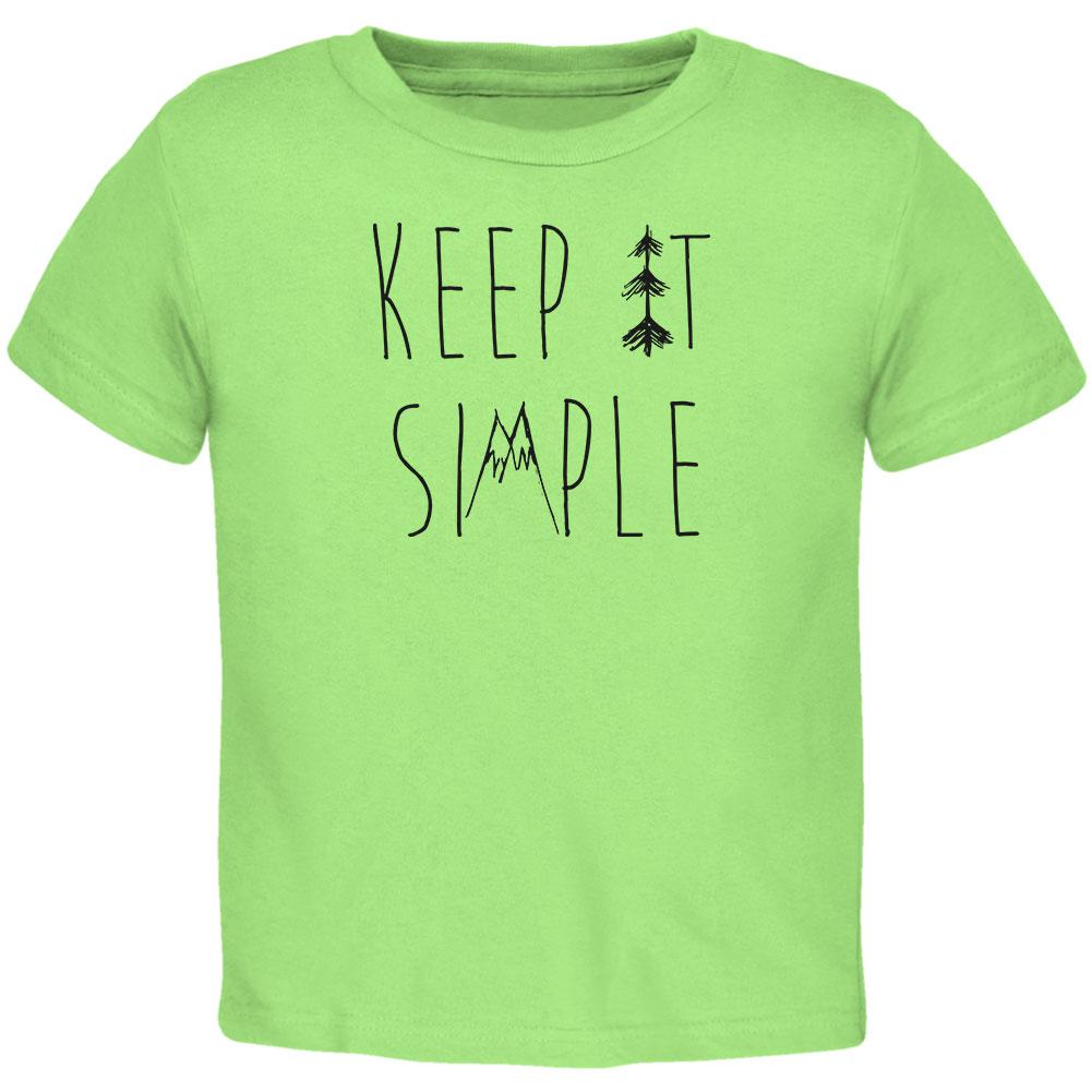 Keep It Simple Nature Moutains Trees Hiking Toddler T Shirt Toddler T-Shirts Old Glory 2T Lime 