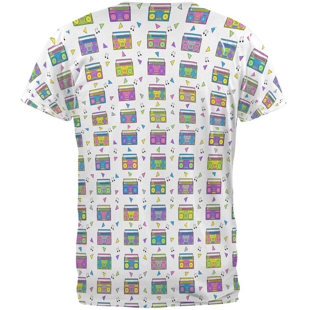 Retro Boombox Stereo Pattern All Over Mens T Shirt Men's T-Shirts Old Glory   