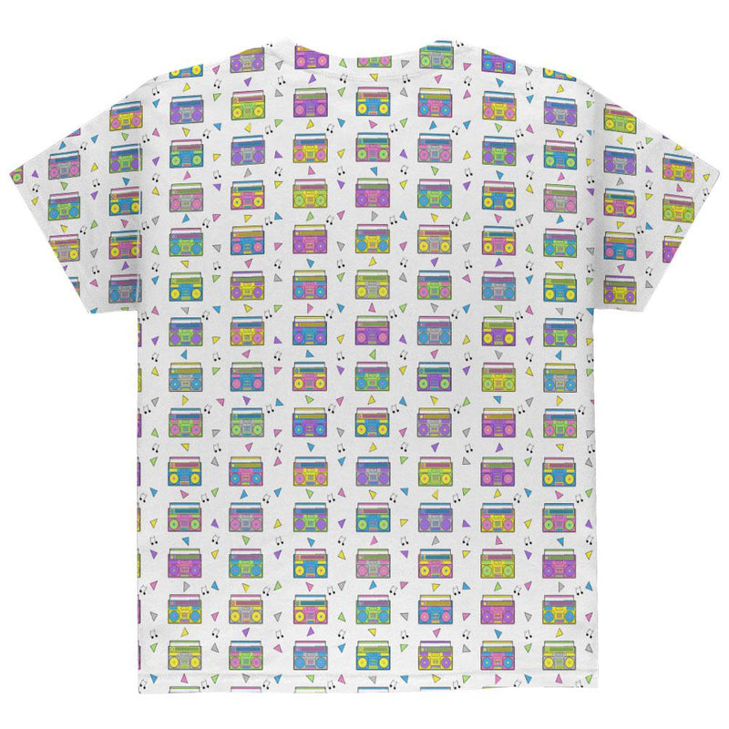 Retro Boombox Stereo Pattern All Over Youth T Shirt Youth T-Shirts Old Glory   