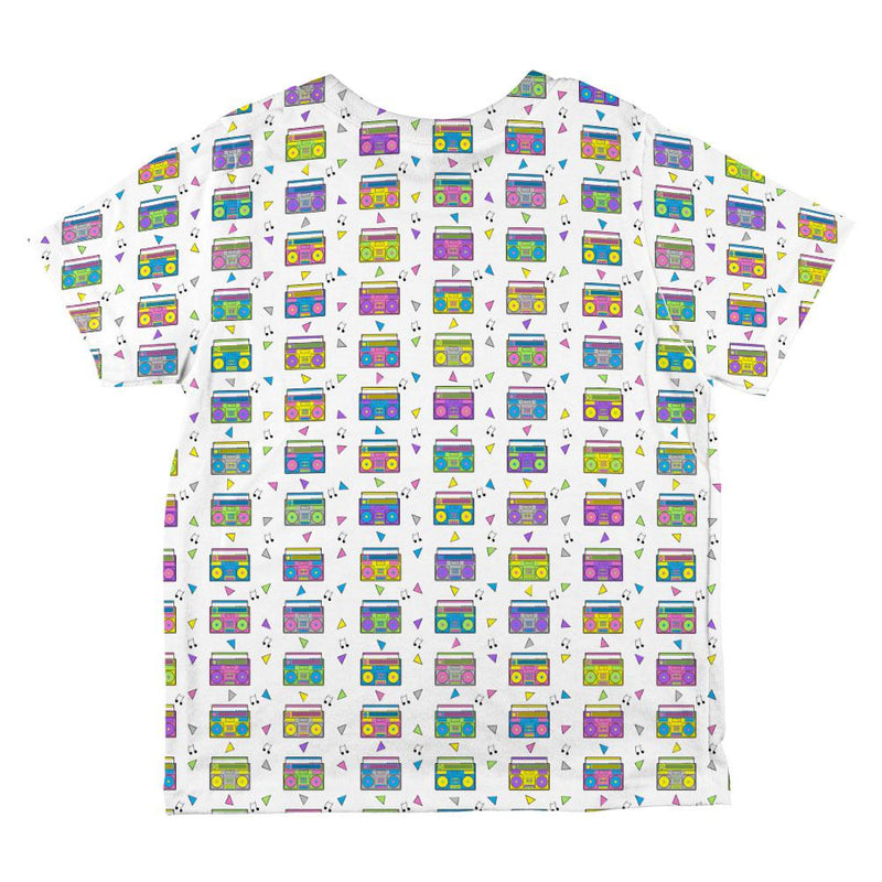 Retro Boombox Stereo Pattern All Over Toddler T Shirt Toddler T-Shirts Old Glory   