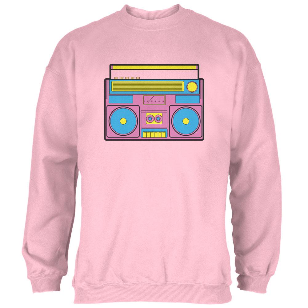 Pink Retro Boombox Stereo Mens Sweatshirt Men's Sweatshirts Old Glory 2XL Light Pink 