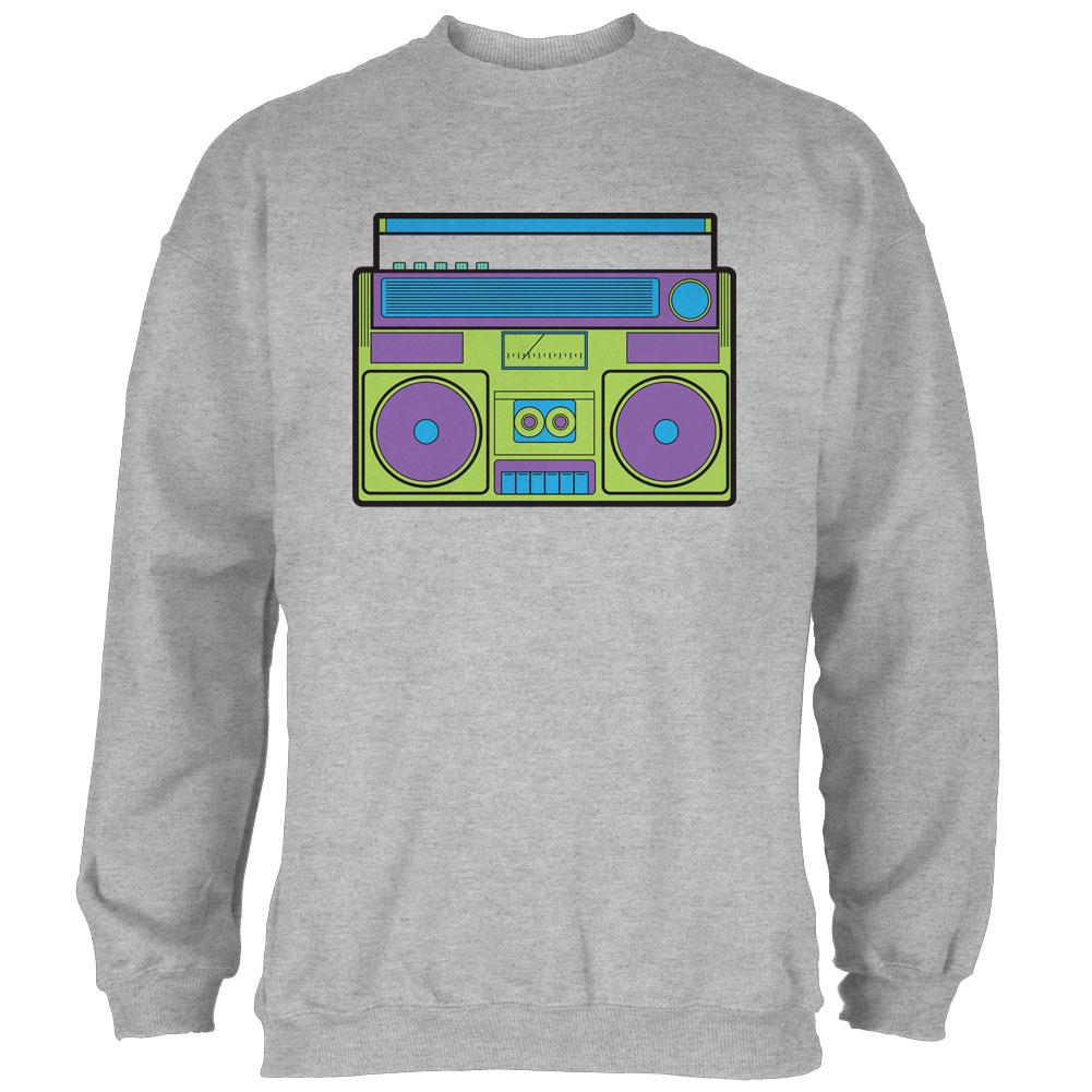 Green Retro Boombox Stereo Mens Sweatshirt Men's Sweatshirts Old Glory 2XL Heather 