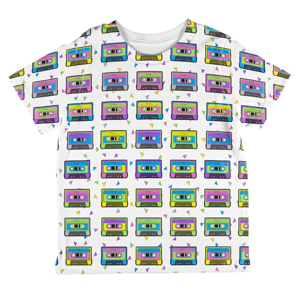 Retro Cassette Tape Pattern All Over Toddler T Shirt Toddler T-Shirts Old Glory 2T Multi 