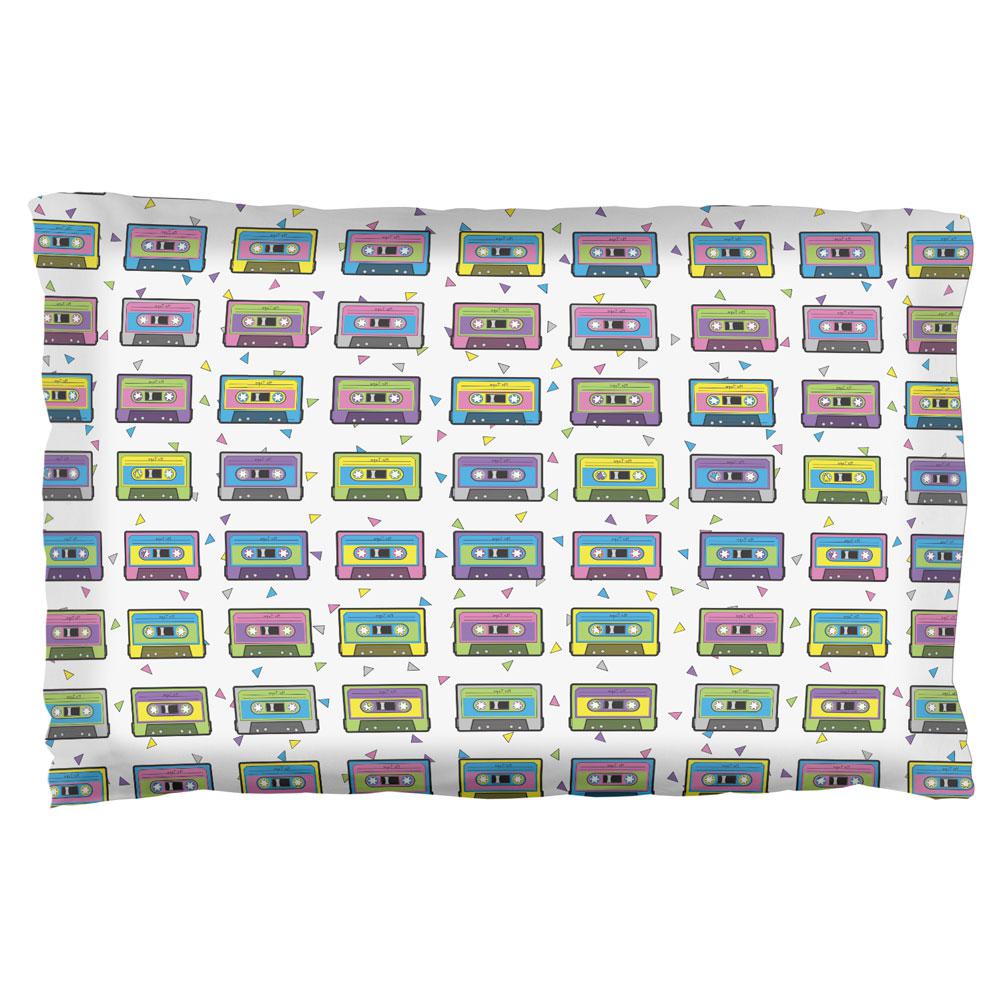 Retro Cassette Tape Pattern Pillow Case Set of 2 Pillowcases Old Glory OS Multi 