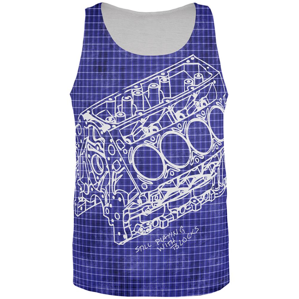 Mechanic Still Playing With Blocks All Over Mens Tank Top Men's Tank Tops Old Glory 2XL Multi 