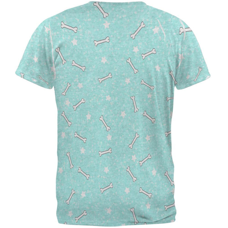 Bones and Stars Glitter Pattern Men's Soft T-Shirt Men's T-Shirts Old Glory   