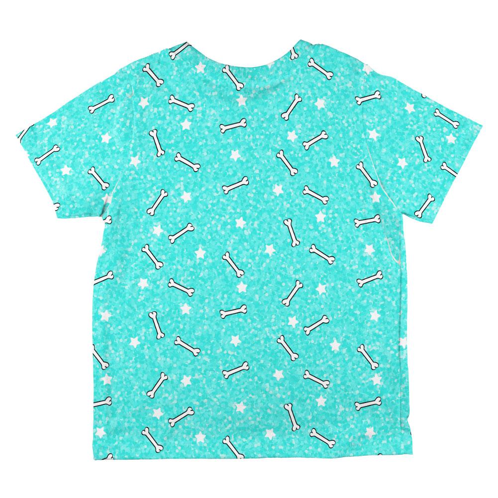 Bones and Stars Glitter Pattern All Over Toddler T Shirt Toddler T-Shirts Old Glory   