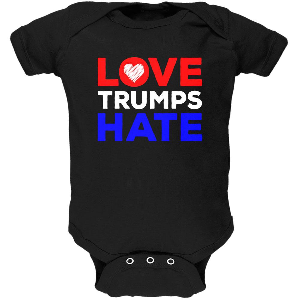 Activist Love Trumps Hate Soft Baby One Piece Baby One Piece Old Glory 0-3M Black 