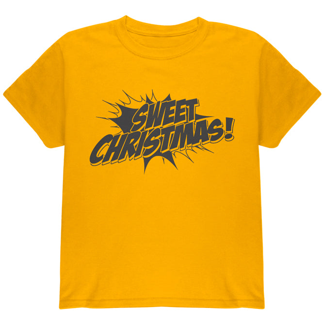 Sweet Christmas Comic Book Word Balloon Youth T Shirt Youth T-Shirts Old Glory YLG Gold 