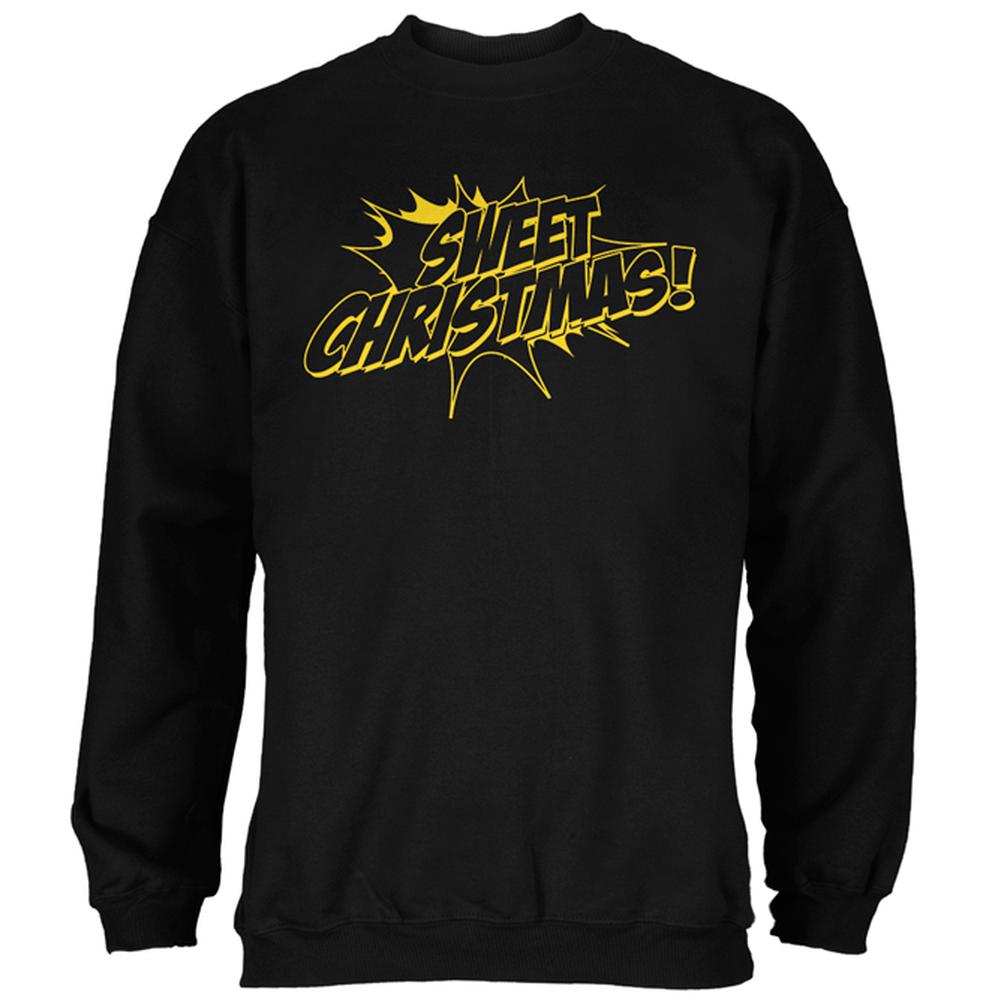 Sweet Christmas Comic Book Word Balloon Mens Sweatshirt Men's Sweatshirts Old Glory 2XL Black 