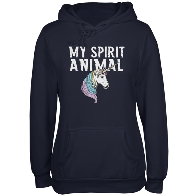 Unicorn Is My Spirit Animal Juniors Soft Hoodie Juniors Hoodies Old Glory 2XL Navy 