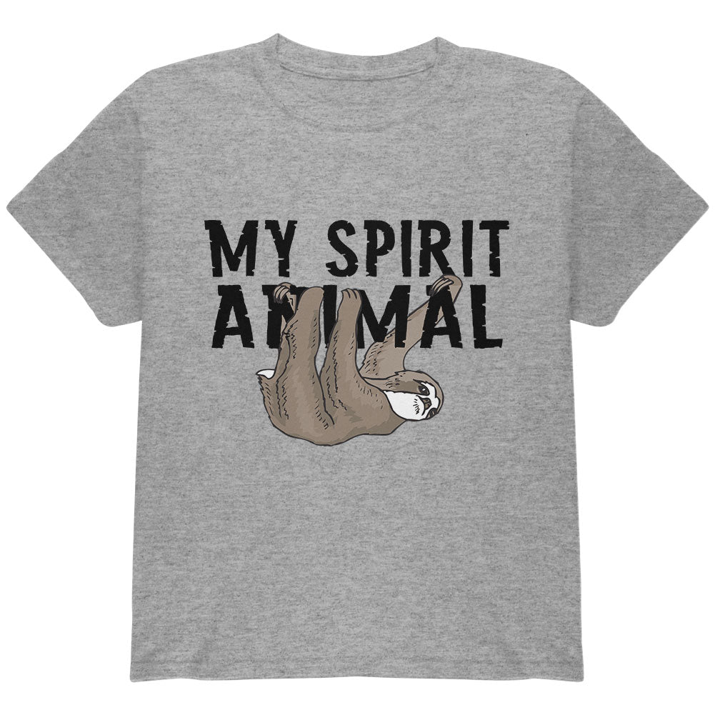 Sloth My Spirit Animal Youth T Shirt Youth T-Shirts Old Glory YLG Heather 