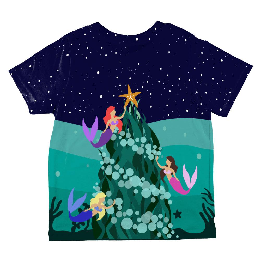 Mermaid Christmas Tree All Over Toddler T Shirt Toddler T-Shirts Old Glory   