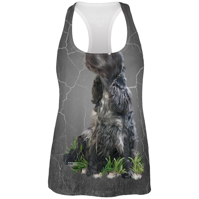 English Cocker Spaniel Live Forever All Over Womens Work Out Tank Top Women's Tank Tops Old Glory 2XL Multicolored 