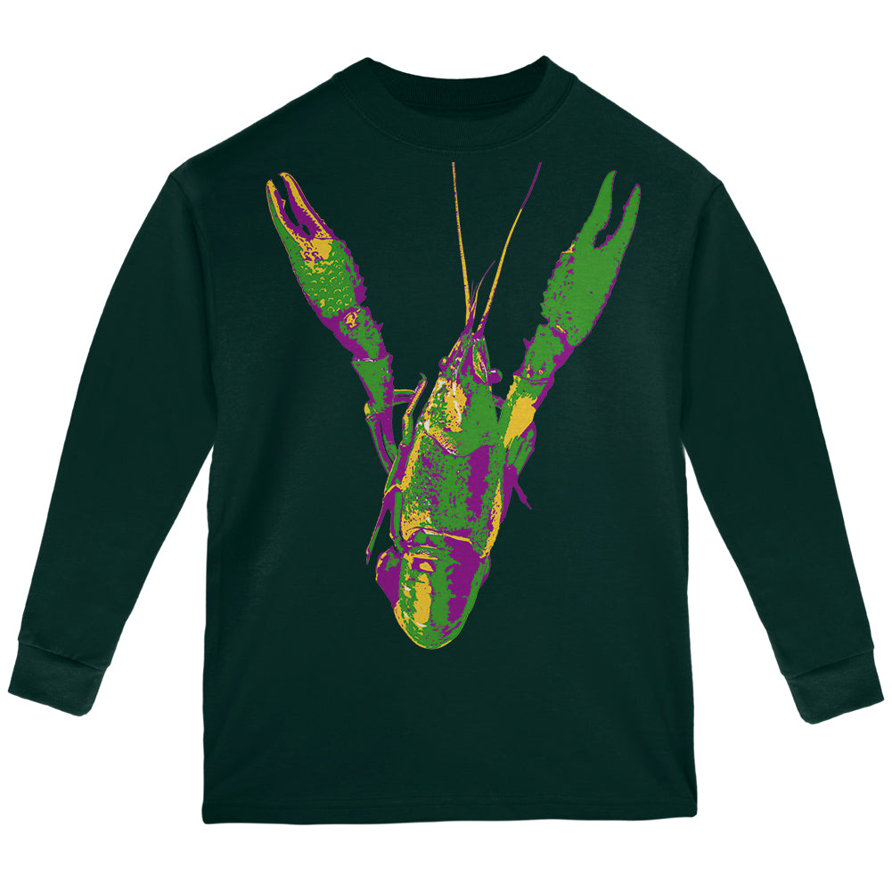 Mardi Gras Crawfish Youth Long Sleeve T Shirt Youth Long Sleeves Old Glory YLG Forest 