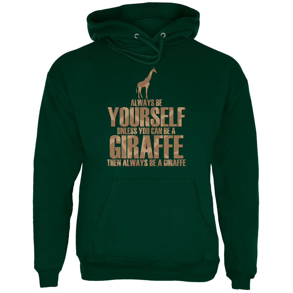 Always Be Yourself Giraffe Mens Hoodie Men's Hoodies Old Glory LG Dark Green 