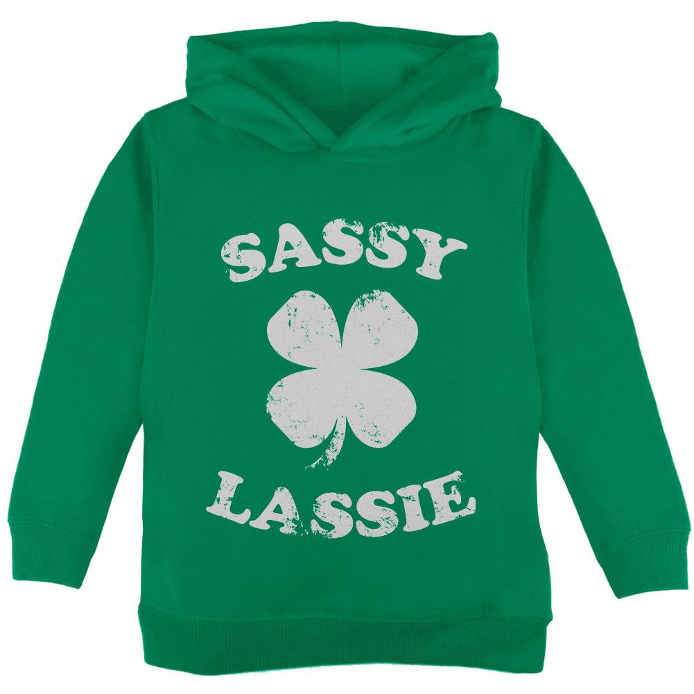 St. Patricks Day Sassy Irish Lassie Toddler Hoodie Toddler Hoodies Old Glory 2T Green 