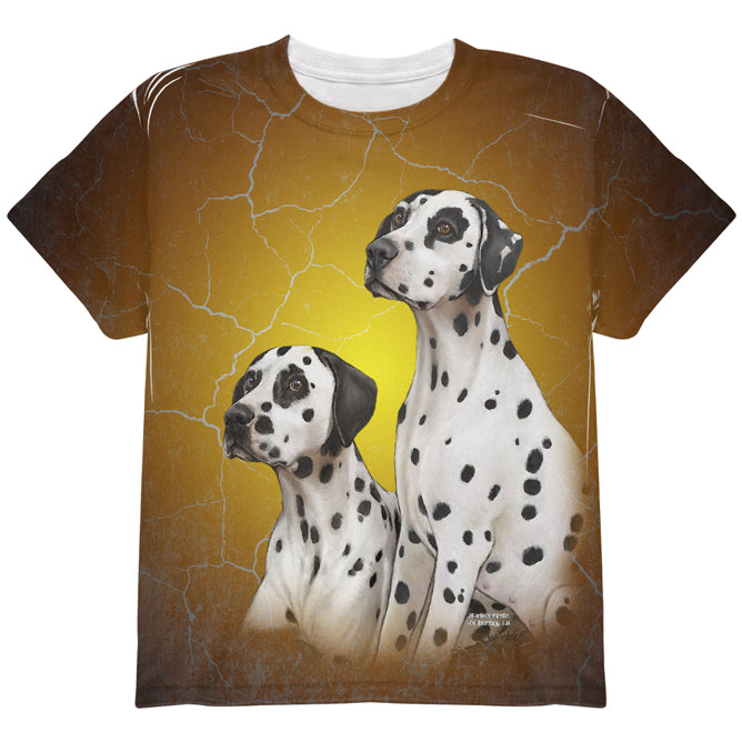 Dalmatians Live Forever All Over Youth T Shirt Youth T-Shirts Old Glory YLG Multicolored 