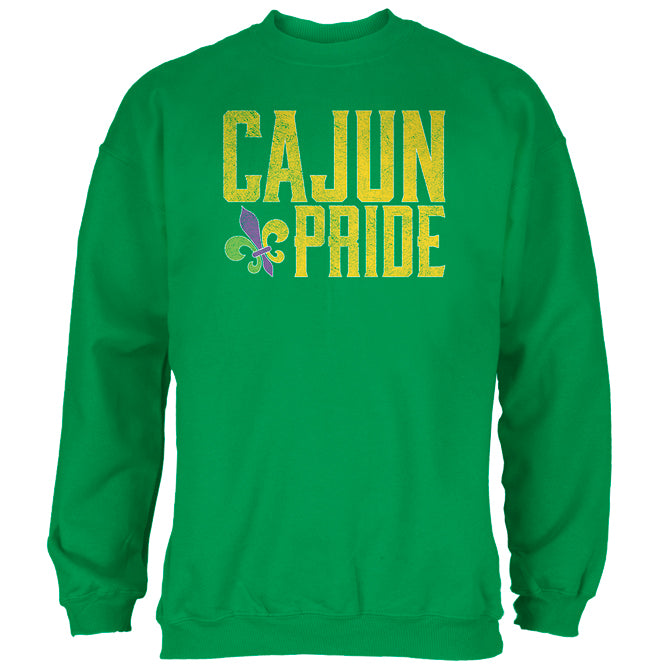 Mardi Gras Cajun Pride Fleur De Lis Mens Sweatshirt Men's Sweatshirts Old Glory 2XL Irish Green 