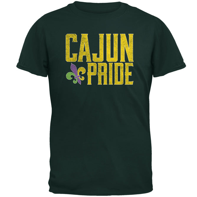 Mardi Gras Cajun Pride Fleur De Lis Mens T Shirt Men's T-Shirts Old Glory 2XL Forest Green 