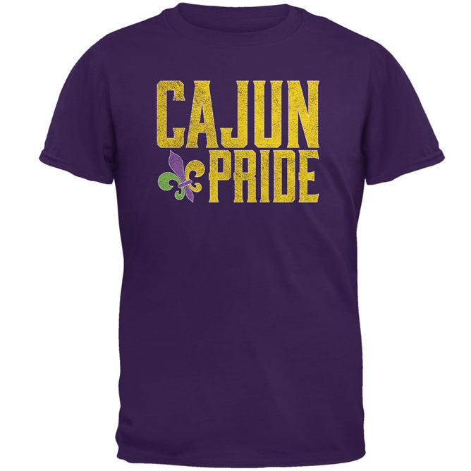 Mardi Gras Cajun Pride Fleur De Lis Mens T Shirt Men's T-Shirts Old Glory 2XL Purple 