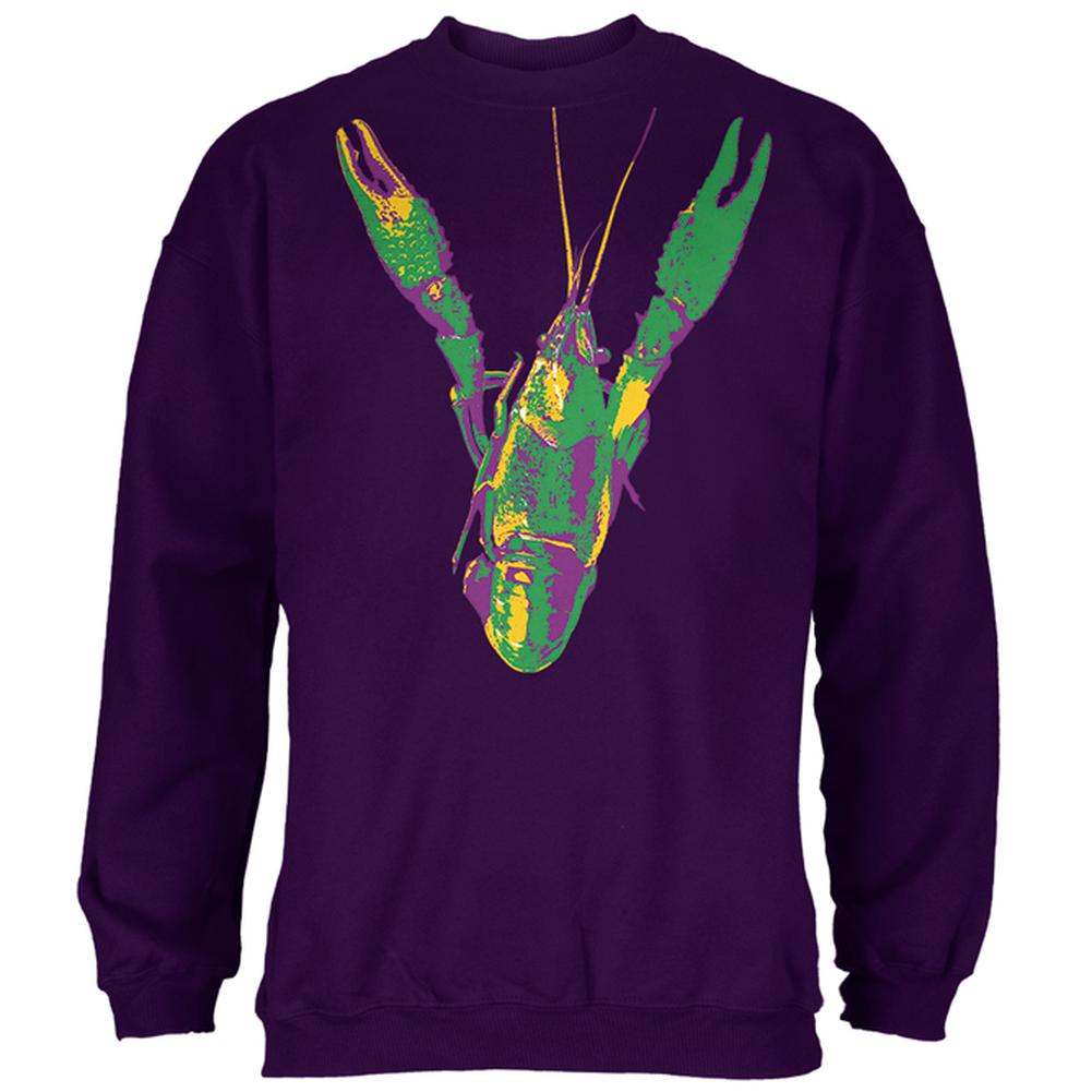 Mardi Gras Crawfish Mens Sweatshirt Men's Sweatshirts Old Glory 2XL Purple 