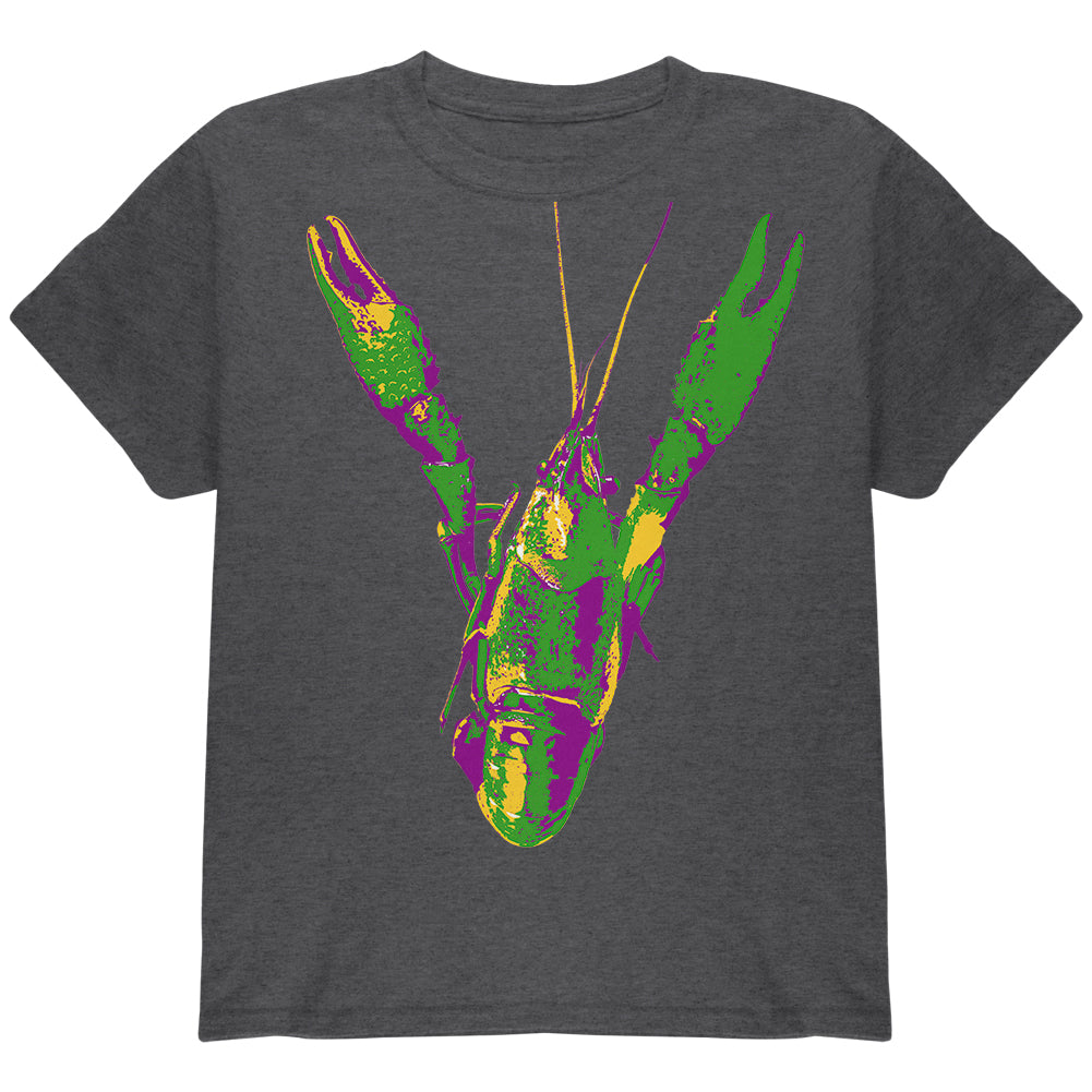 Mardi Gras Crawfish Youth T Shirt Youth T-Shirts Old Glory YLG Dark Heather 