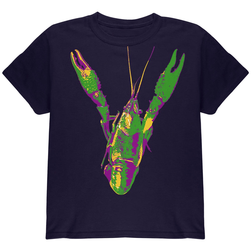 Mardi Gras Crawfish Youth T Shirt Youth T-Shirts Old Glory YLG Navy 