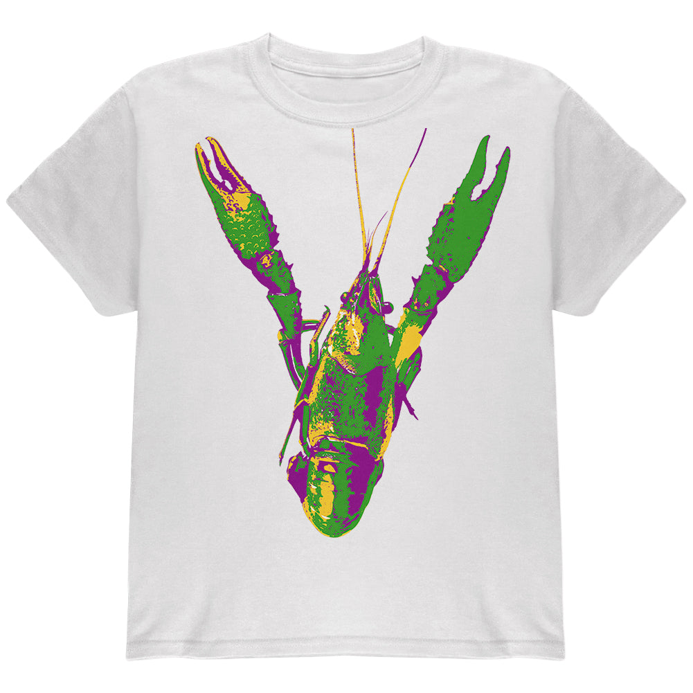 Mardi Gras Crawfish Youth T Shirt Youth T-Shirts Old Glory YLG White 