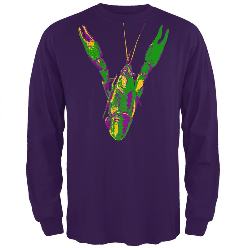 Mardi Gras Crawfish Mens Long Sleeve T Shirt Men's Long Sleeves Old Glory 2XL Purple 