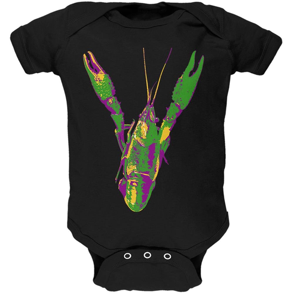 Mardi Gras Crawfish Soft Baby One Piece Baby One Piece Old Glory 12MO Black 