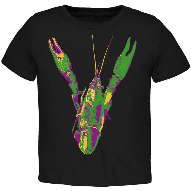 Mardi Gras Crawfish Toddler T Shirt Toddler T-Shirts Old Glory 2T Black 