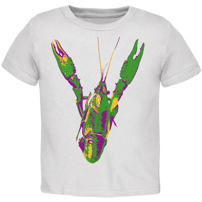 Mardi Gras Crawfish Toddler T Shirt Toddler T-Shirts Old Glory 2T White 