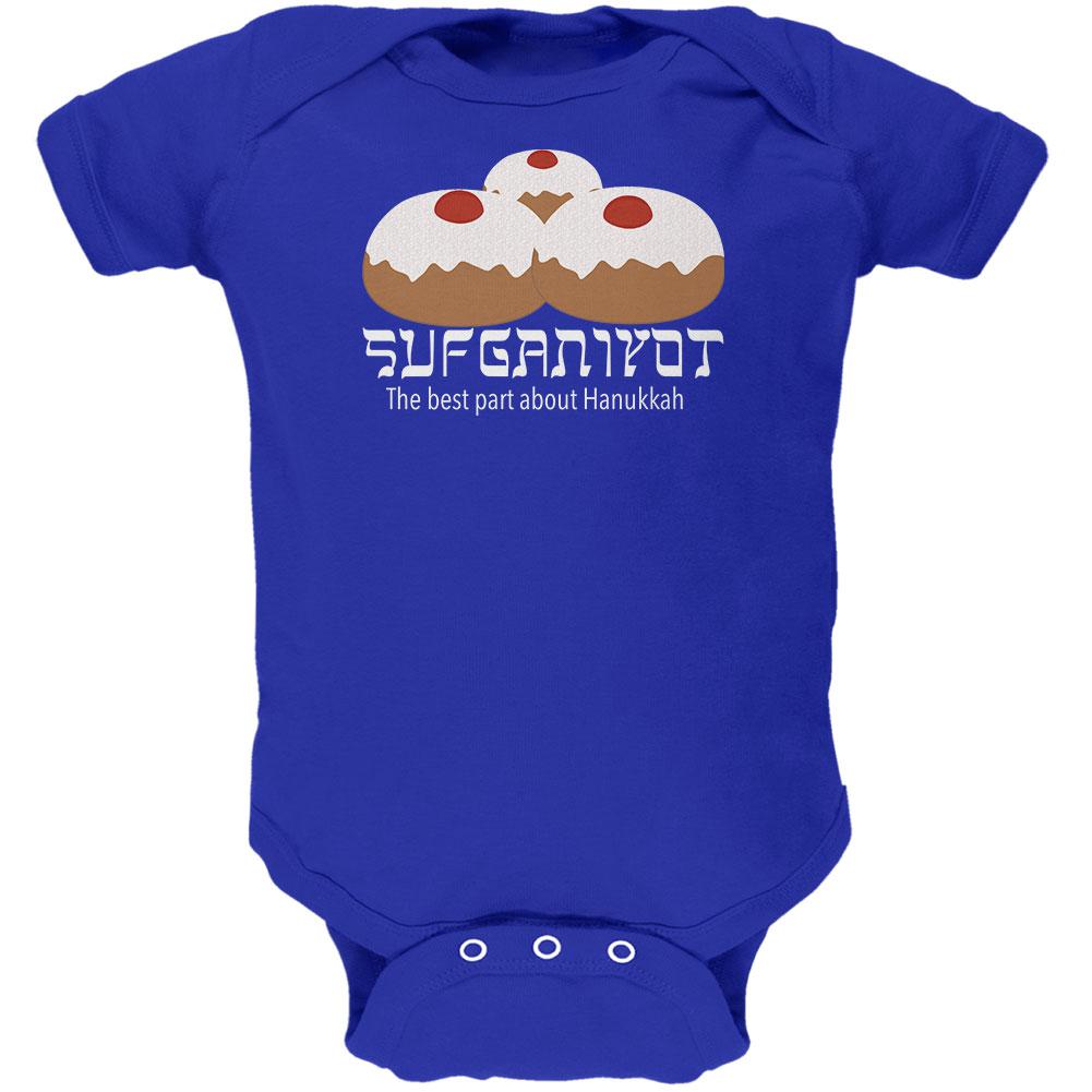 The Best Part About Hanukkah Sufganiyot Soft Baby One Piece Baby One Piece Old Glory 0-3M Royal 